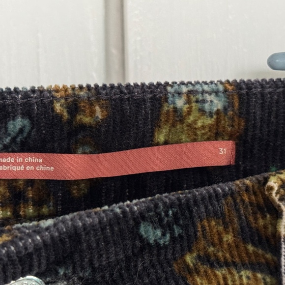 Anthropologie Pilcro The Icon Flare Low-Rise Corduroy Floral Pants - Picture 10 of 12